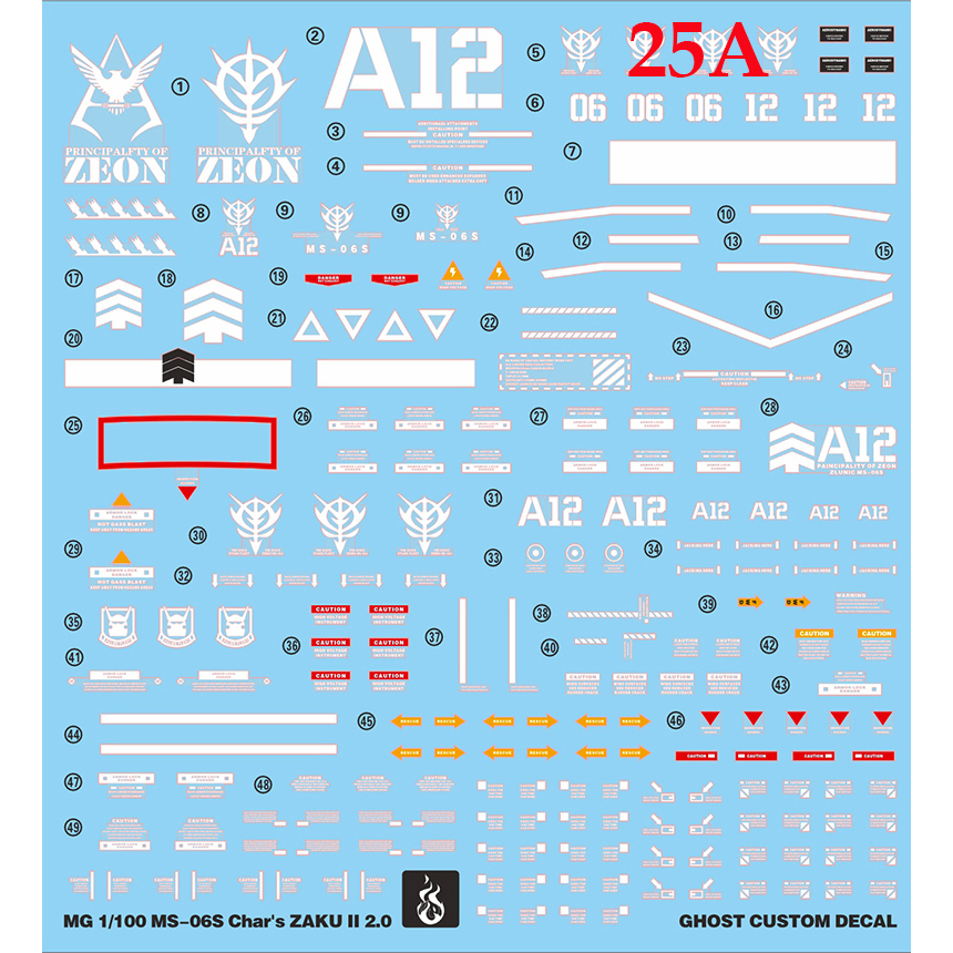 GHOST Water Decal MG Char Zaku II
