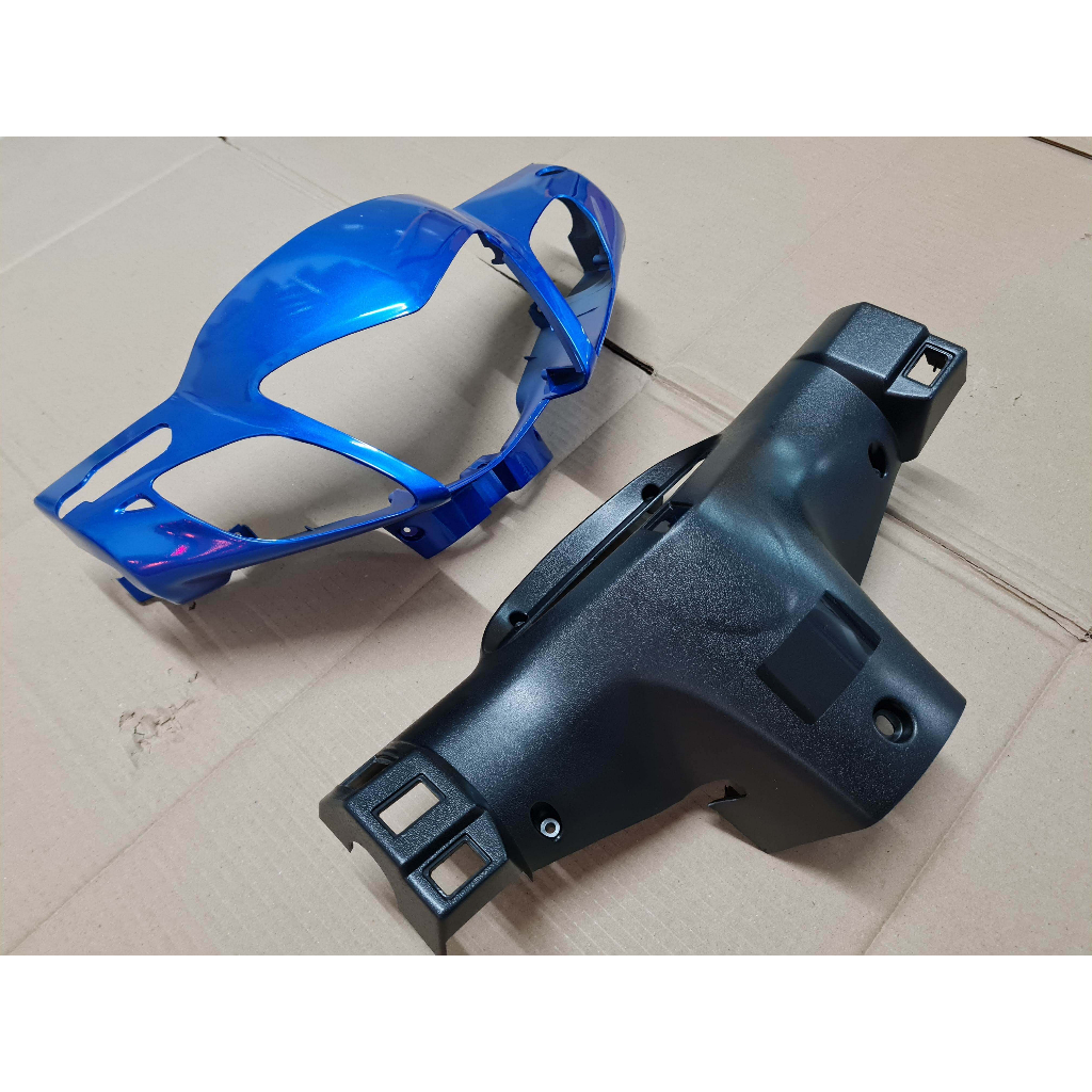 ชุดหน้ากากหน้า wave125r สีน้ำเงิน หน้ากากหลัง wave125r สีดำด้าน ครอบไฟหน้า เวฟ 125r ครอบไมล์ เวฟ125r - รูปที่ 2