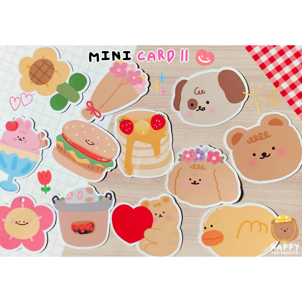 😉 มินิการ์ด / ป้ายแท็ก ไดคัทน่ารัก ชุดที่ 2 ✔️ กันน้ำ ( ใบละ 1 บาท )