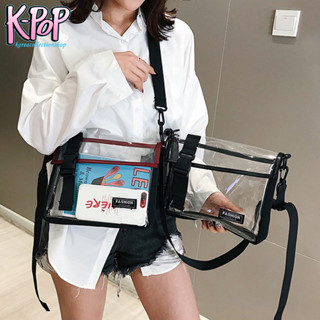 KOREA(KR1790) กระเป๋าสะพายข้างพลาสติกใสกันน้ำ FASHION