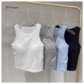 เสื้อกั๊กหญิง พร้อมแผ่นรองหน้าอก เสื้อครอป Built-in Bra Tank 5839