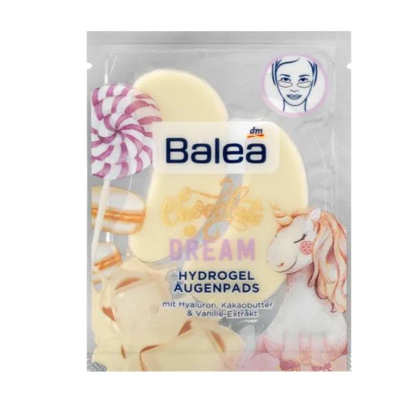 Balea มาร์คใต้ตาคล้ำ ไวท์ช็อคโกแลต เย็น ไฮยารูรอน 1 คู่ Limited Edition