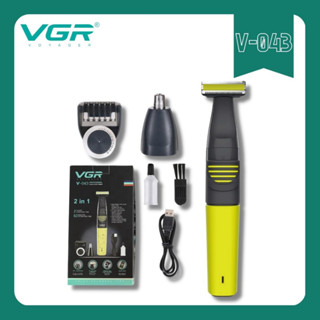 VGR navigator professiona beard &amp; nose trimmer 2 in 1 ปัตตาเลี่ยนตัดแต่งหนวด เครา จอน แบบไร้สาย รุ่น V-043