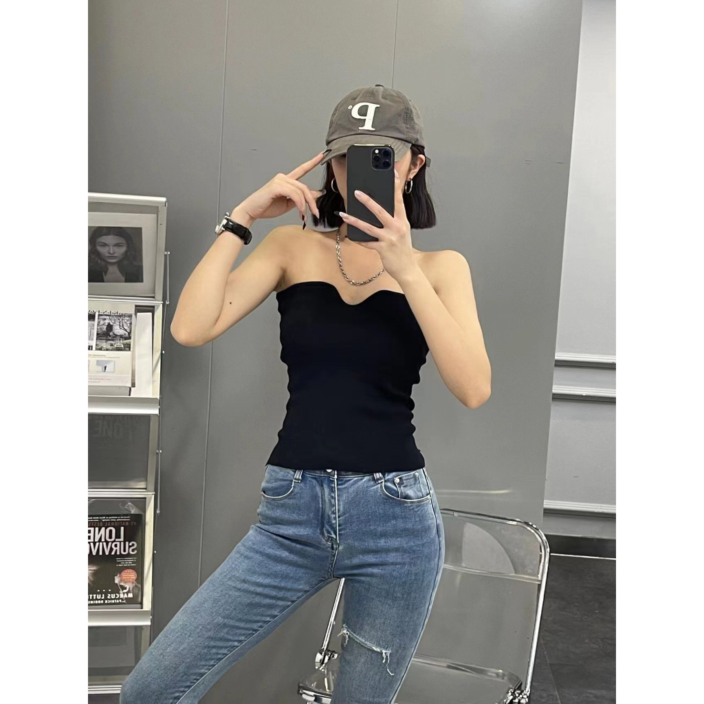 Cicishop(M501)เกาะอดไหมพรมผ้าร่อง ดีเทลเว้าหน้าอก เก็บทรงสวยจับแมทซ์ได้ทุกลุค ราคา ถูกที่สุด ดีลบีเคเค แกลเลอรีภาพที่ 8