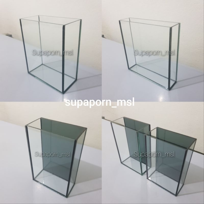 พร้อมส่ง🐳โหลถ่ายรูปปลากัด ขนาด2×6×6นิ้ว/2×8×6นิ้ว ก×ย×ส กระจกใส 3mm #โหลปลา
