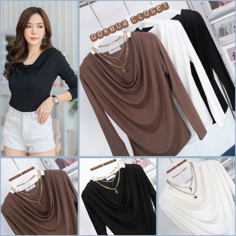 เสื้อคอถ่วงแขนยาว สวยแพงไม่ไหวคร้า ผ้าดีมาก สวยดูแพงมากแม่