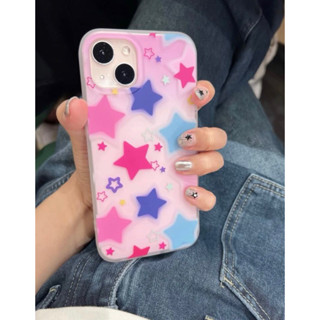 เคสไอโฟนดาวชมพูม่วงฟ้าไล่สี i7-14promax (Case iphone) เคสมือถือ เคสยุค90 เคสดาว เคสชมพู เคสบาร์บี้ เคสY2K เคสสีสัน ฮิต