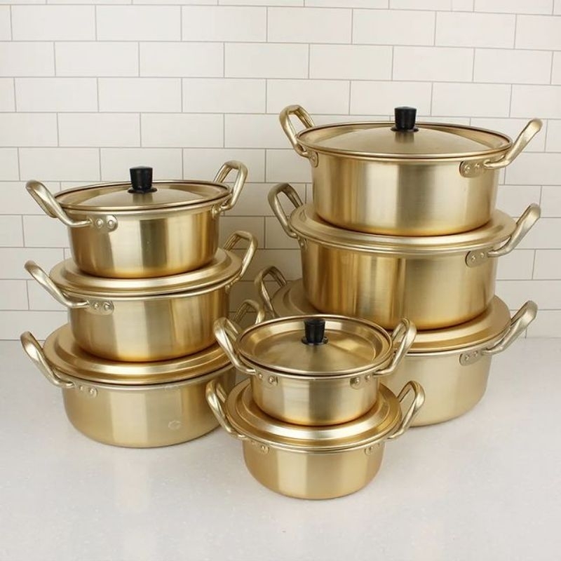 พร้อมส่ง 양은 냄비 หม้อทองเหลืองเกาหลี Korean Nickel Silver Pot