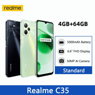 Realme C35 4GB 64GB Smartphone Unisoc T616 Processor Octa core 6.6" FHD 50MP AI Triple Camera 5000mAh Massive Battery