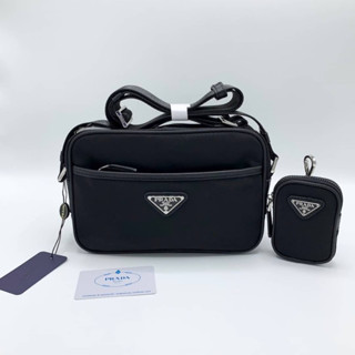 PRADA 2IN1 NYLON CROSSBODY BAG BLACK กระเป๋าสะพายข้างครอสบอดี้ แบรนด์ปราด้า ทรงสี่เหลี่ยม