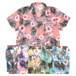 🌴เสื้อลายดอก โทนสีพาสเทล สวยหวานละมุน 7ไซส์ S-4XL เสื้อเชิ้ตฮาวาย Hawaiian Shirt HW289