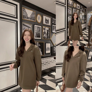 SLYQ CASUAL OVERSIZED JUMPER DRESS จัมเปอร์ ชุดมินิเดรสผ้าหนานุ่มปักโลโก้ SLYQ