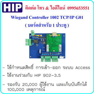 บอร์ดวีแกน Wiegand Controller 1002 TCP/IP G01 บอร์ดสำหรับ 1 ประตู