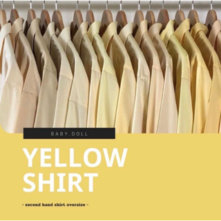 เสื้อเชิ้ตโอเวอร์ไซส์ สีเหลือง สุ่มไซส์ 🔥ถูกสุด🔥 อก40-65นิ้ว 𝐎𝐯𝐞𝐫𝐬𝐢𝐳𝐞 𝐒𝐡𝐢𝐫𝐭 🔥 แขนยาว มือ2 ✅ มีเก็บปลายทาง