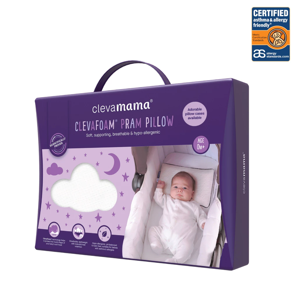 Clevamama Pram Pillow สำหรับเด็ก 0-6 เดือน