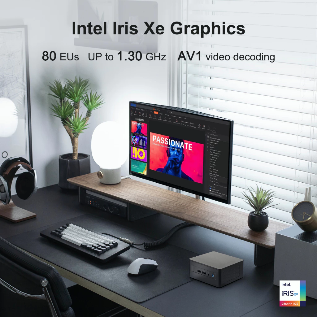 Intel NUC 12 Mini PC Kit NUC12WSHi5 (12-Core i5-1240P 16GB RAM 512GB SSD Iris XE Graphics) Windows 11 Pro Latest Desktop Computer Mini PC,2 x Thunderbolt 4, Intel nuc Wi-Fi 6E AX211 Wireless thumbnail 5