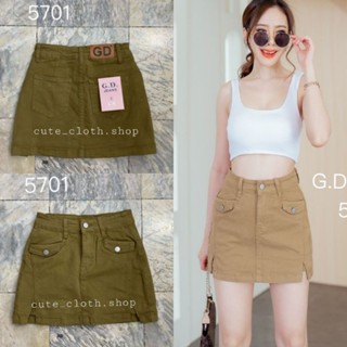 5701 G.D Jeans กางเกงกระโปรงทรงสั้นผ้ายืด(สีกากี) ซับในเป็นผ้าตัวจริง
