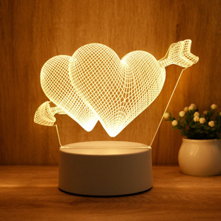 ของขวัญวันวาเลนไทน์โคมไฟตั้งโต๊ะ LED NIGHT LIGHT พร้อมฐานรอง