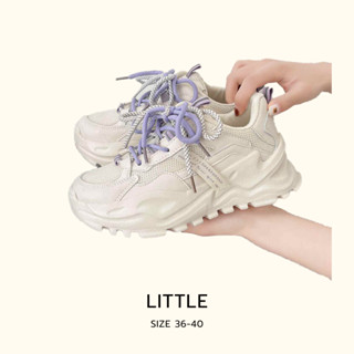 🔥 Sale ลดเหลือ 299 🔥 รองเท้าแฟชั่นเสริมส้น พาสเทล สีม่วง รุ่น Little