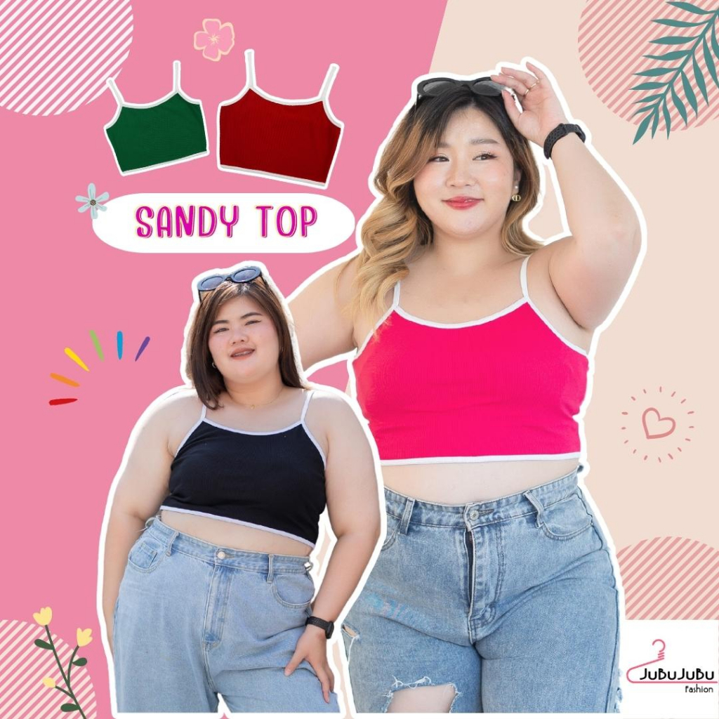่JuBu JuBu Sandy Top เสื้อสาวอวบ เสื้อสายเดี่ยวผ้าร่อง หน้าอก 35-46 นิ้ว พร้อมส่ง#506