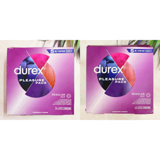 Durex® Pleasure Pack Regular Fit 24 or 42 Latex Condoms ดูเร็กซ์ ถุงยางอนามัยน้ำยางธรรมชาติ 4 ชนิด ขนาด 56 mm