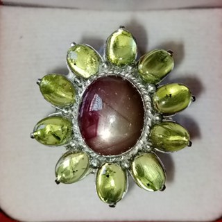 #ไซส์55 #แหวนทับทิมสตาร์ดิบธรรมชาติ #เงินแท้92.5 #Natural Unheated Star Ruby