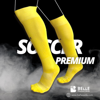 BELLE ถุงเท้าฟุตบอลแบบยาว Football Socks (Long) ถุงเท้าเบล ถุงเท้ากีฬาแบบยาว (แพ็ค1คู่/แพ็ค6คู่)