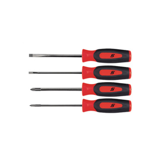 SNAP-ON NO.SGDX40BR Set Screwdriver Combination Mini Tip Flat Tip/PHILLIPS Soft Grip Red (4 pcs.)Factory Gear