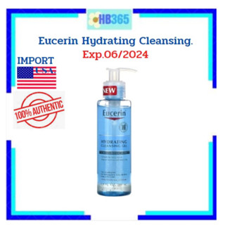 Eucerin Hydrating Cleansing Gel Hyaluronic 200 ml.ยูเซอรีน ไฮเดรทติ้ง คลีนซิ่ง เจลทำความสะอาดผิวหน้า Exp.06/2024