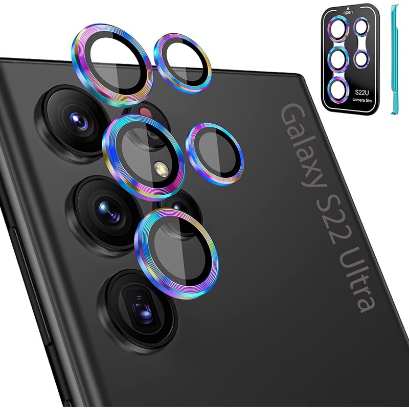 📸( ราคาต่อชุด !! 1 ชุดมี 5 ชิ้น ) ฟิล์มกระจกนิรภัยกันรอยเลนส์กล้อง 3D สําหรับ Samsung Galaxy S23Ultr