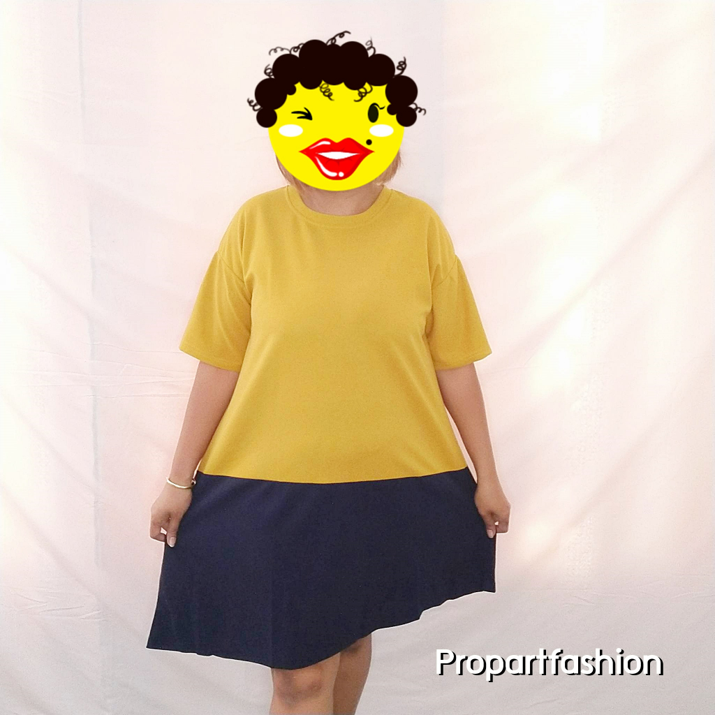 (✨ลดล้างสต็อค🌸) มือ 2 เตรสสาวอวบ  พลัสไซส์ เดรสทูโทน 😊 หน้าอก 38-44 นิ้ว ยาว 92 เซนติเมตร B0010