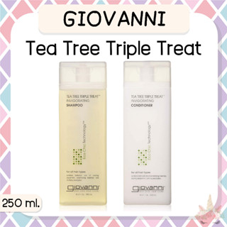 *พร้อมส่ง/ของแท้‼️* ล็อตใหม่มาแล้ว Giovanni Eco Chic® Tea Tree Triple Treat Invigorating Shampoo and Conditioner 250 ml.