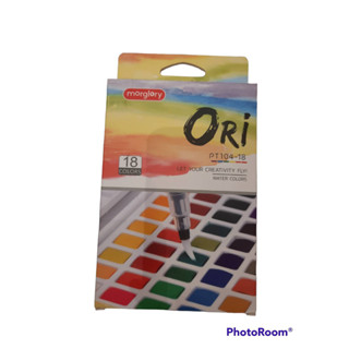 (KTS)สีน้ำชนิดตลับ+พู่กันแทงค์ Ori 18 สี PT104-18