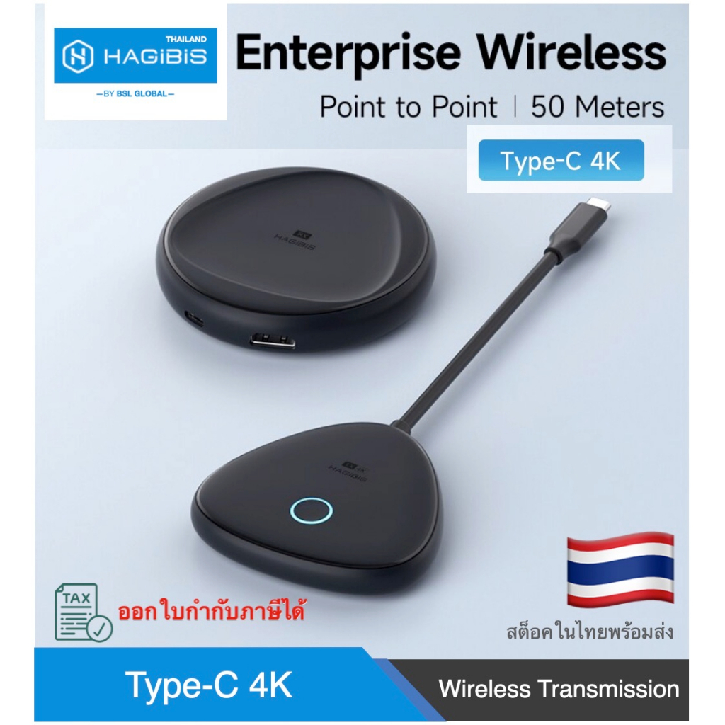 ออกใบกำกับภาษีได้ Hagibis 4K HDMI Wireless Transmitter and Receiver Kit, 2.4/5GHz Wireless HDMI Extender Kits to Monitor