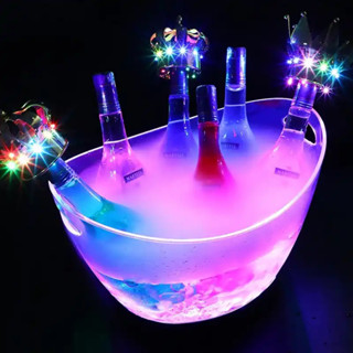 ถังน้ำแข็งมีไฟ 8L LED ICE Bucket ถังน้ำแข็ง8ลิตร ถังน้ำแข็งไฟสลับสี ใช้ในกิจกรรมสังสรรค์ -สินค้ามีพร้อมส่ง-