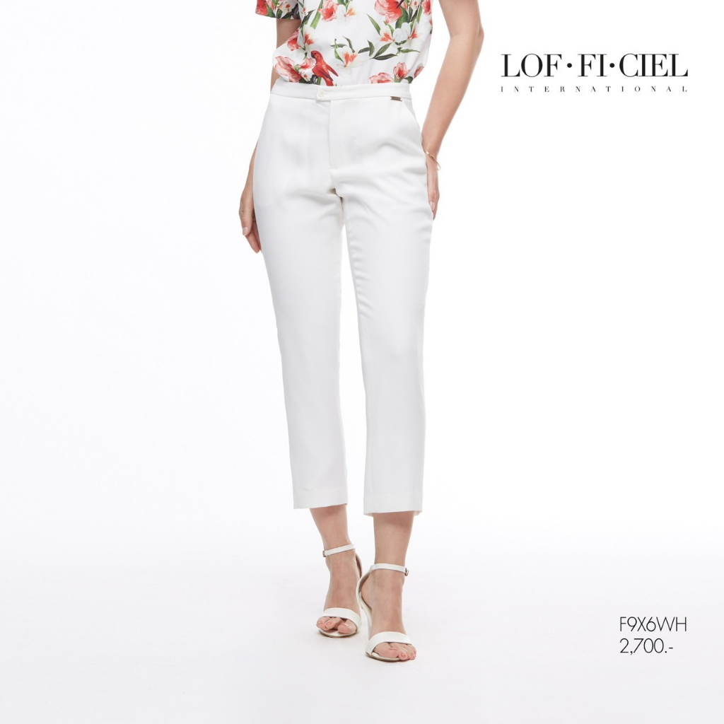 LOF-FI-CIEL woman's pants Jubili Runway กางเกงผู้หญิง ขาตรง ทรงสลิม สีขาว F9X6WH
