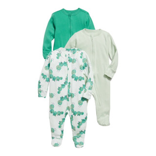 บอดี้สูทคลุมเท้าซิปหน้า(One-way)สีเขียวเข้ม,เขียวอ่อน ขนาด Newborn,0-3m