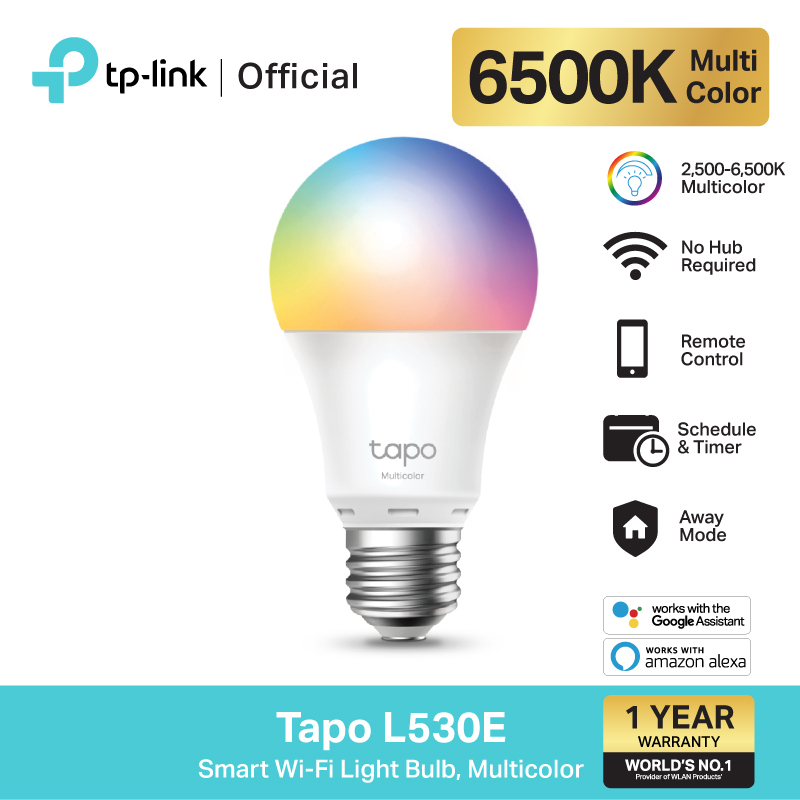 TP-Link Tapo L530E หลอดไฟอัจฉริยะ เปลี่ยนสี สั่งการด้วยเสียงได้ ผ่านแอป Smart Wi-Fi Multicolor Bulb พร้อม 16 ล้านเฉดสี