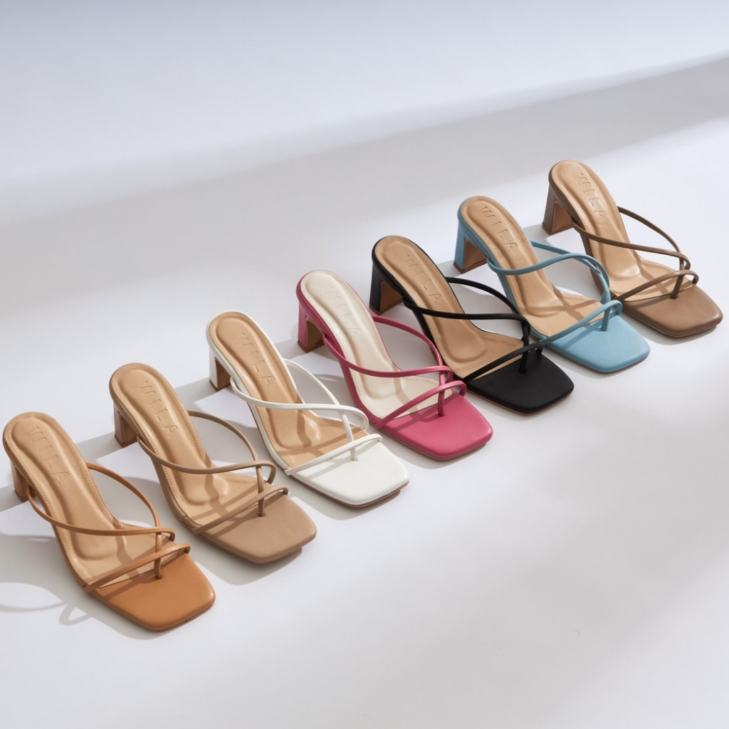 (รุ่น ขนมจีบ) - Wila shoes l SHOPEE VDO ลด100฿ รองเท้าส้นสูงหัวตัด สายไขว้เส้นเล็ก ความสูง2.5นิ้ว กดสั่งได้เลยค่ะ