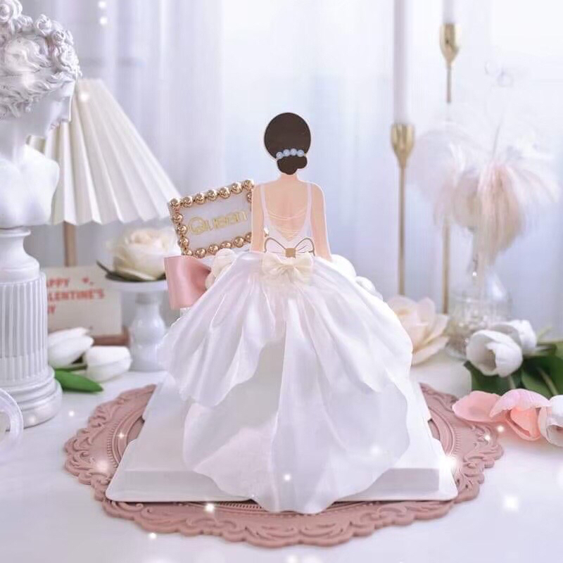 พร้อมส่ง🇹🇭✨ ป้ายปักเจ้าหญิง ท็อปเปอร์เค้ก MOM Back View Happy Mother`s Day Cake Toppers For Mother`s