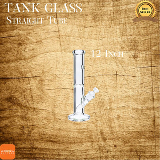 TANK Glass Bong Straight Tube 12 Inch 9 mm