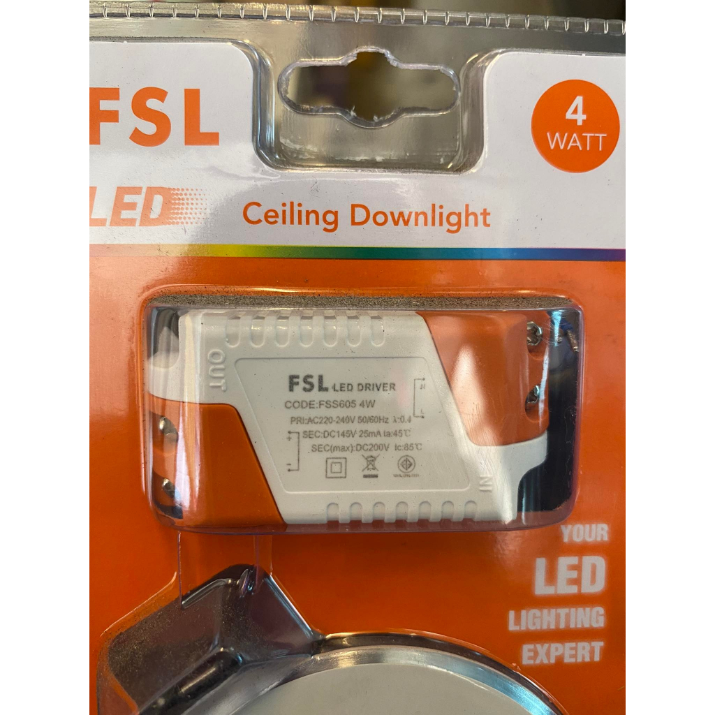 Downlight LED ฝังฝ้า 3.5” 4w DAY,WARM FSL มือ 1 พร้อมส่ง