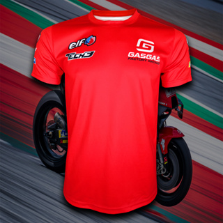 เสื้อยืดคอกลม MotoGP GasGas Factory Team เสื้อยืดบิ๊กไบค์โมโตจีพีทีม แก็สแก็ส แฟคทอรี่ #MG0107 พิมพ์ลายทั้งตัว ไซส์ S-5X