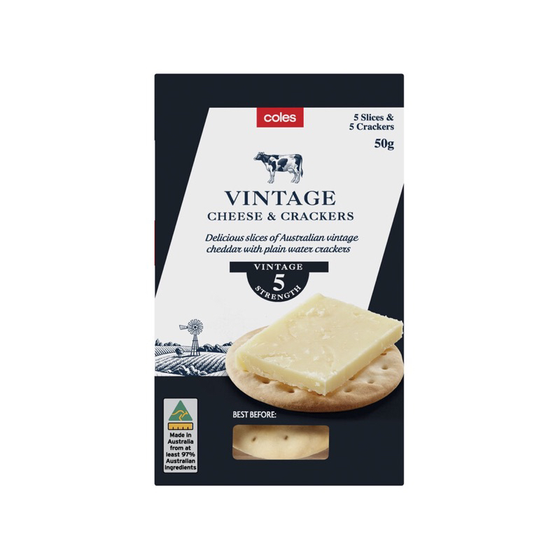Coles Vintage Cheese & Crackers 🍾🧀 50g.