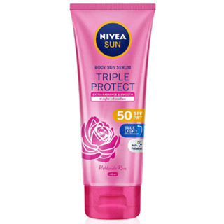 Nivea Sun Body Sun Serum Triple Protect Extra Radiance &amp; Smooth SPF50 PA+++ 180 ML นีเวีย ซัน บอดี้ เซรั่ม ทริปเปิ้ล โพรเท็ค เอ็กซ์ตร้า เรเดียนซ์&amp;สมูท เอสพีเอฟ50 พีเอ+++ 180มล.