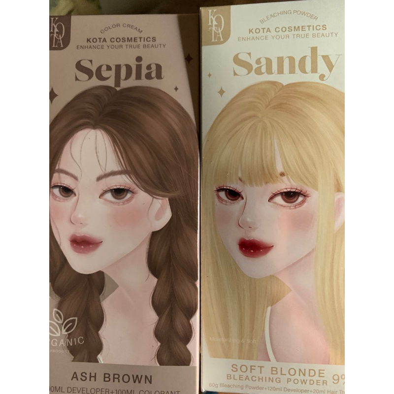 สีย้อมผม kota ash brown + ที่กัดสี
