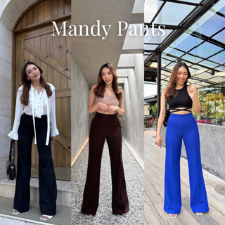 Markers.p.🌈Mandy pants🌈  กางเกงเอวสูงขาบาน ขาม้า ทรงเกาหลี กางเกงขายาวจีบหน้า ทรงบานน้อย ซิปซ่อนเก็บทรงสวย