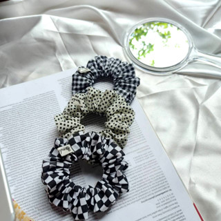 ยางรัดผม  Scrunchies🖤🤍Premium ยางรัดผมพร้อมส่ง ยางรัดผมblack white