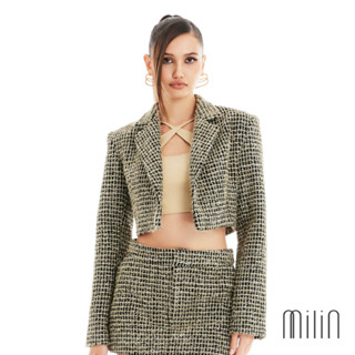 [MILIN] Timeless Classic collar structured shoulders boxy cropped blazer เสื้อเบลเซอร์ครอปทรงบ็อกซี่เสริมไหล่