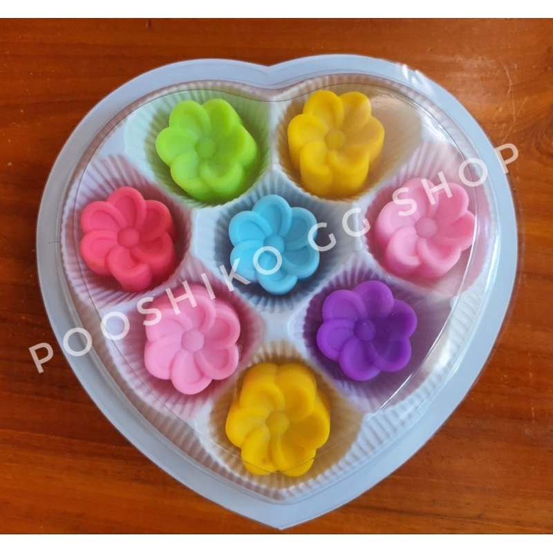 🌈ลิ้งค์งาน พร้อมส่ง ! กล่องขนมรูปหัวใจ 8 ช่อง+ฝาปิด (5ชุด) กล่องขนมพลาสติกนิ่ม กล่องอาลัว วุ้น - รูปที่ 5